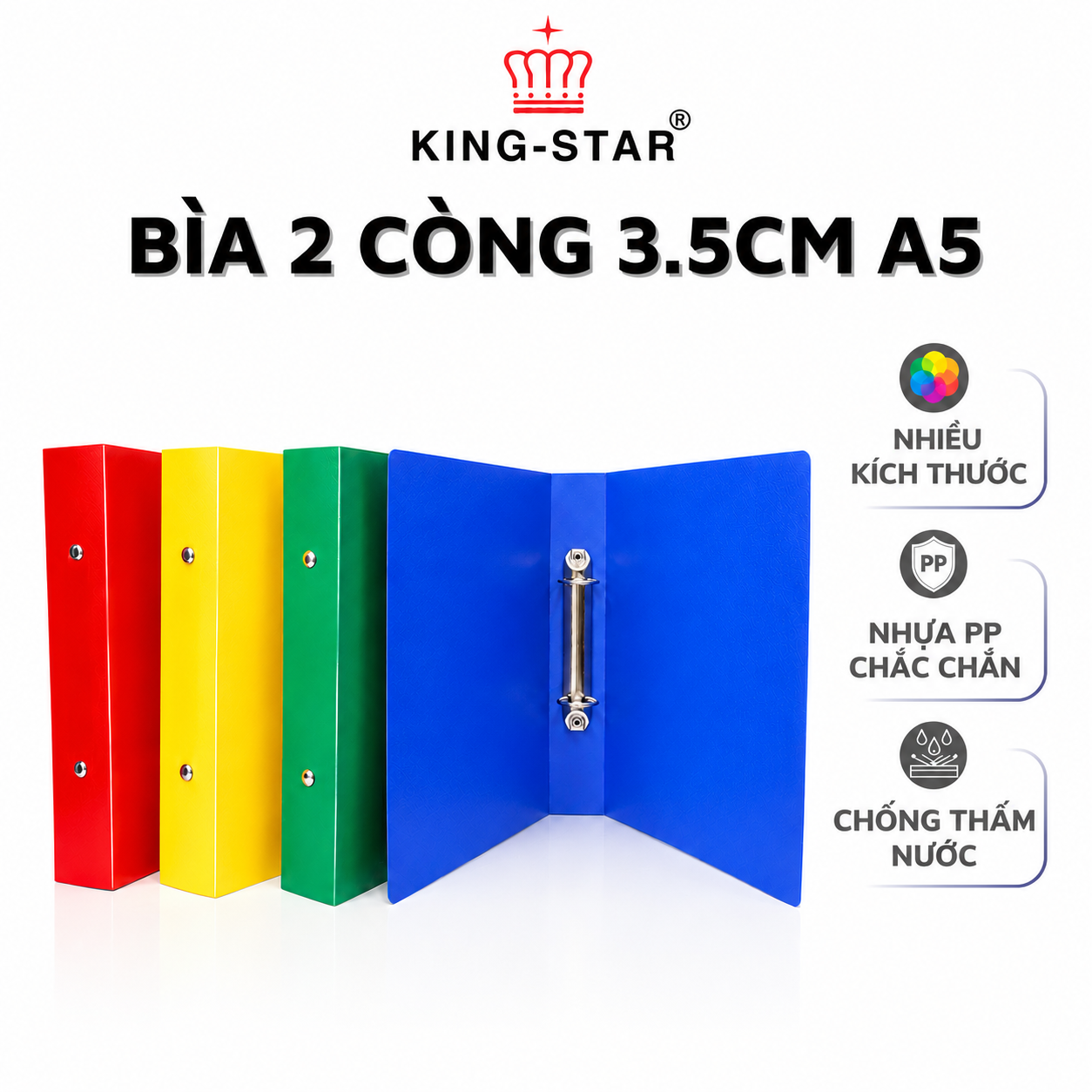 Bìa còng 3.5cm nhựa A5