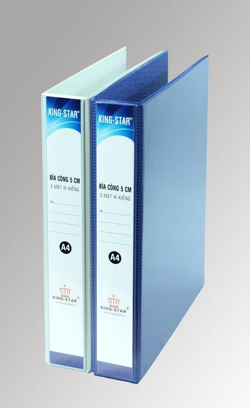 Bìa 2 còng D 5cm xi kiếng A4