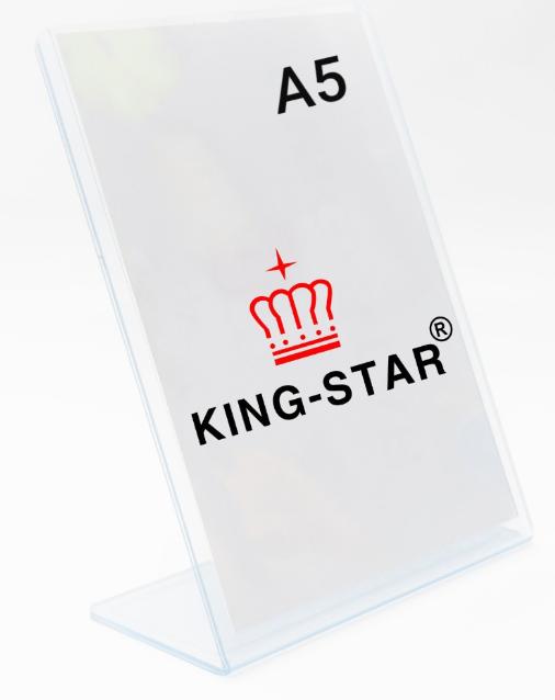 Kệ menu PVC chữ L - A5 dọc