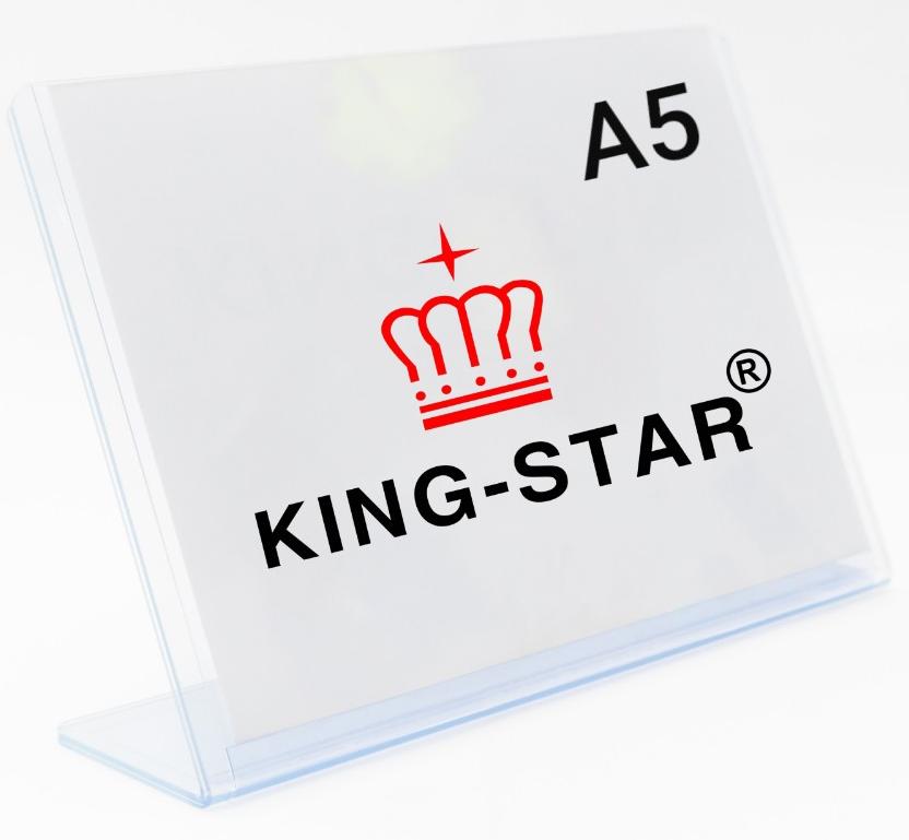 Kệ menu PVC chữ L - A5 ngang