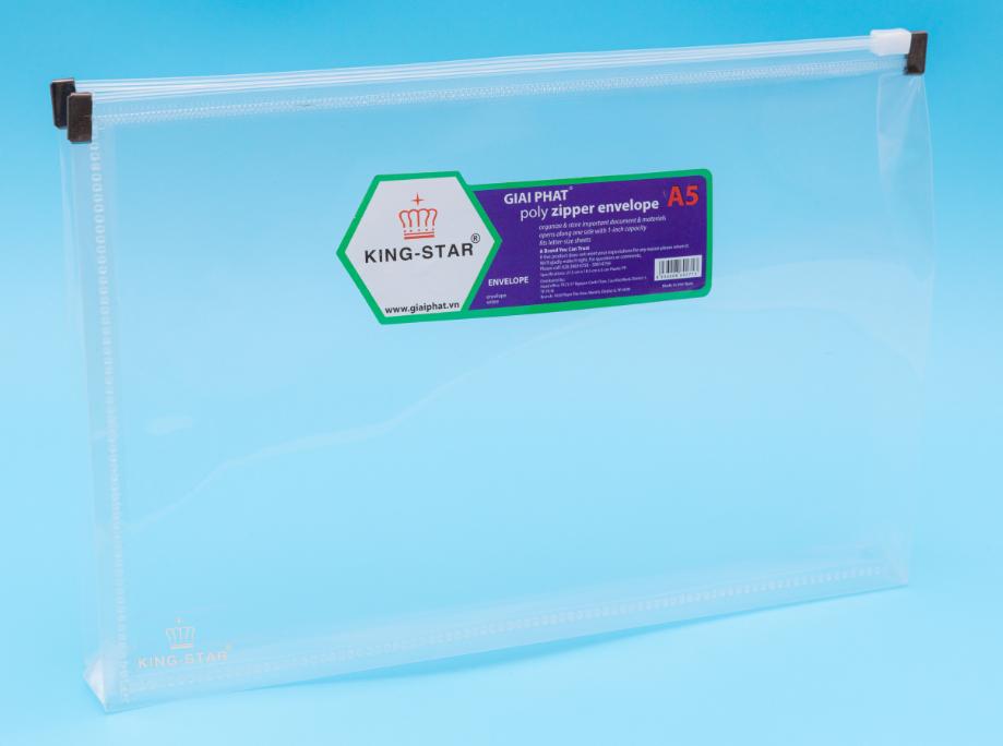 Túi zipper (PP) gáy 3cm - A5